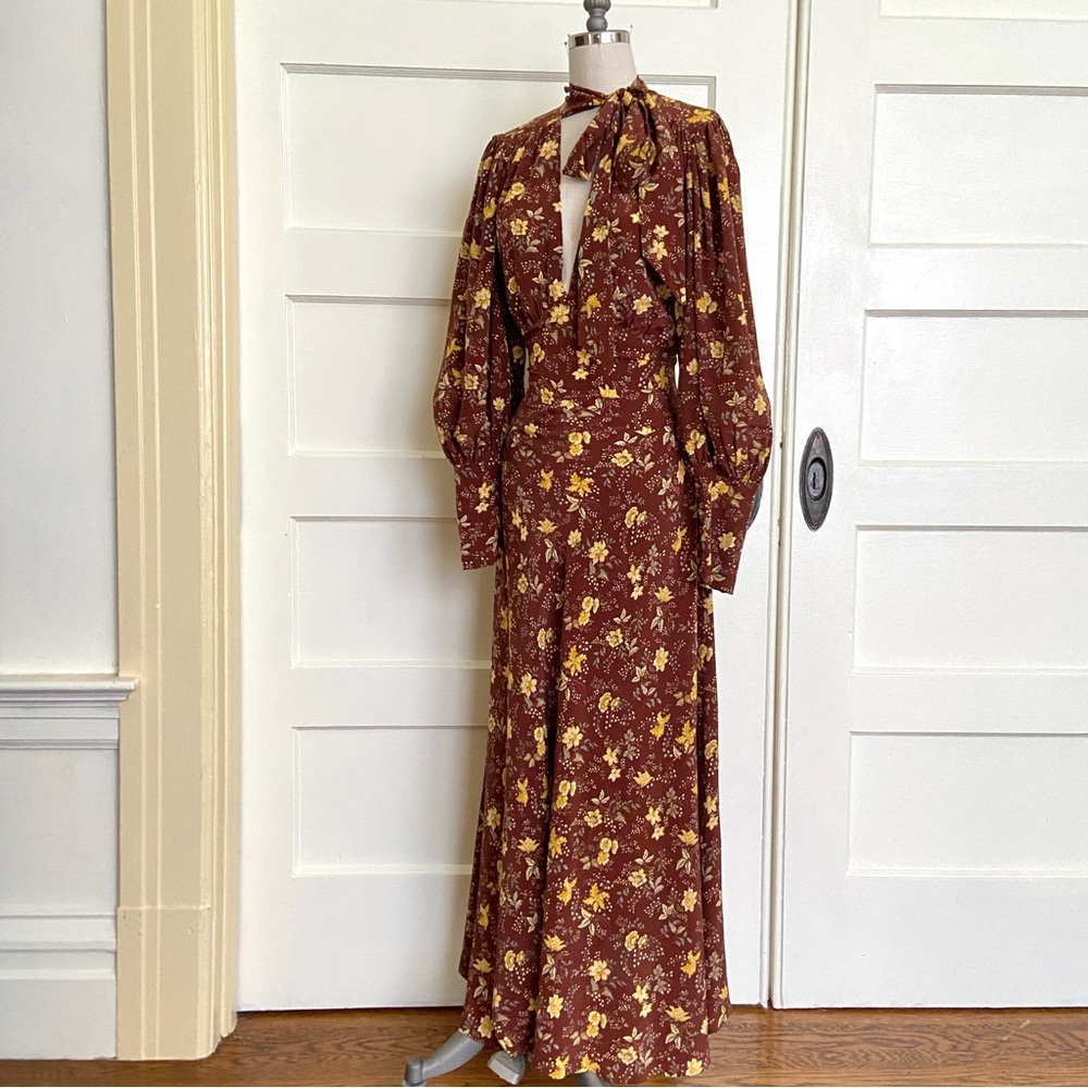 $498 Dôen Blossom Dress Cherrywood Winding Vine Floral - Picture 6 of 12